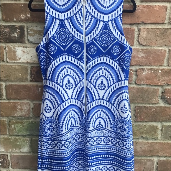 Just Taylor blue printed dress size 12 - Picture 2 of 5